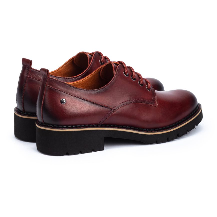 Women's Pikolinos VICAR Derby Shoes Burgundy | NZ C9A02Q5